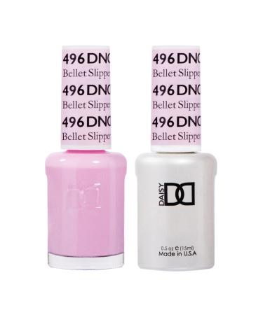 DND Gel Polish Set Pink Collection UV/LED Gel Polish and Air Dry Nail Lacquer Matching Chip-Free Polish Duo 496 Bellet Slipper 0.5 Fl Oz