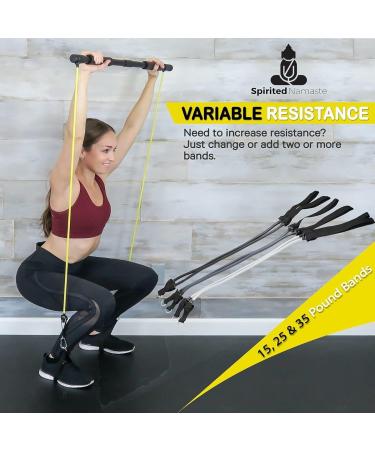 Spirited Namaste Pilates Bar Kit - Portable Home Gym with Resistance Bands | Adjustable 20-40 lb Workout Equipment for Men & Women - Buy Online on GoSupps.com