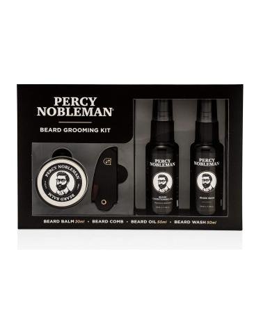 Percy Nobleman Beard Grooming Kit. A Men's Gift Set Containing a Signature Scented Beard Oil 50ml. Beard Wash 50ml. Beard Balm 20ml. Beard Comb.
