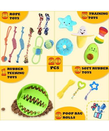 Leipple 20 Pack Luxury Dog Chew Toys for Puppy Cute Small Dog Toys with Ropes Puppy Chew Toys Interactive Dog Toys and Squeaky Puppy Toys for Small Dogs B-Style - Buy Online on GoSupps.com
