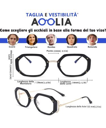Aoolia Women s Vintage Geometric Reading Glasses - TR+Metal Frame Blue Light Protection Full Frame - 1 Diopter for Men & Women - Buy Online on GoSupps.com