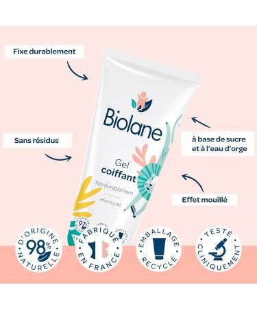 BIOLANE - Hair Styling Gel - Baby - New Packaging - Wet Effect - Fixes Fine Hair - Hair Styling - Natural Ingredients - 100ml - Made in France - Buy Online on GoSupps.com