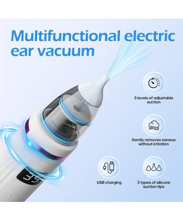 Ear Wax Vacuum Electric Ear Earwax 5 Levels LED Sucker Soft Reusable with Ear Wax Removal Kit USB Charging for Kids & Adult Swimmers(Pink) - Buy Online on GoSupps.com