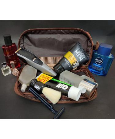 Buy Rustic Town Leather Culture Bag for Men & Women - Travel Razor Double Kit & Cosmetic Organizer - Buy Online on GoSupps.com