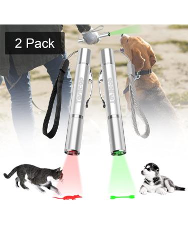 Tosiicop Interactive Cat Toy 2 Pack LED Light Pointer USB Rechargeable Cat Catch Toys with 5 patterns Cat Chase Toys (Green+Red) 2pcs - Buy Online on GoSupps.com