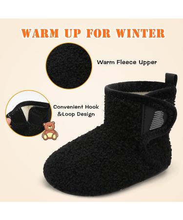 JOINFREE Baby Slippers - Non-Slip Rubber Sole Cozy Home Booties for Toddlers - Black - Size 4/4.5 UK Child - Buy Online on GoSupps.com