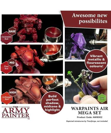 The Army Painter Warpaints Airbrush Mega Paint Set Bundle with Paint Thinner - Non-Toxic Water Based Acrylic Paints for Miniature Wargaming - Buy Online on GoSupps.com
