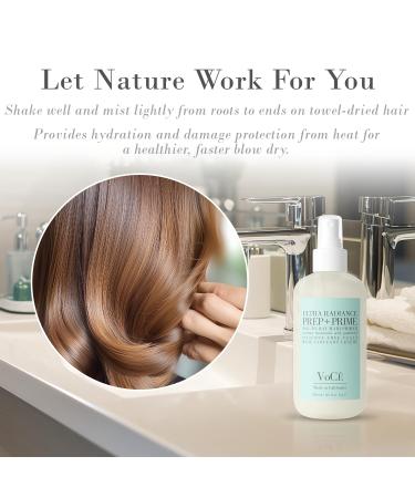 VoC Haircare Vegan Prep + Prime Blowout Spray | Shine Style Retention Heat Protection Hydrating Anti-Frizz Non-Toxic Cruelty-Free Vegan Haircare (8.5 oz | 250 ml) - Buy Online on GoSupps.com
