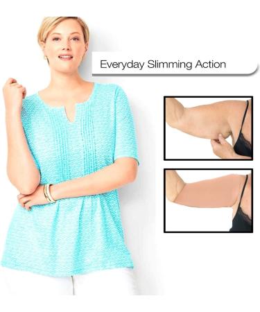 Arm Slimming Shapers for Women - Upper Arm Compression Sleeves for Toning - 2 Pairs (Black + Beige) - Ideal for Plus Size Women - Buy Online on GoSupps.com
