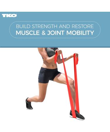 TKO Resistance Bands Set - 3 Pack | Flat Elastic Exercise Gear for Men & Women | Light Medium Heavy Resistance Levels for Fitness & Workout - Buy Online on GoSupps.com
