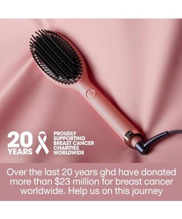 ghd Glide Hot Brush - Ceramic Technology, Ioniser, Frizz Control, 185 C Temp, Peach Charity Edition - Buy Online on GoSupps.com