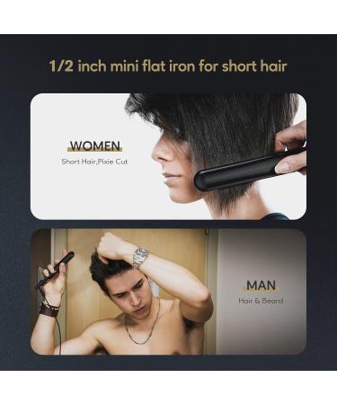 Buy Terviiiix Portable Travel Mini Hair Smoother for Short Hair - Adjustable Temperature Dual Voltage Tourmaline Ceramics Automatic Shutdown - Perfect for International Travel - Buy Online on GoSupps.com