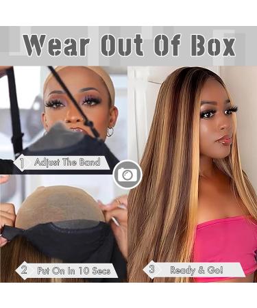 Buy YDDM 5x5 HD Lace 24 Honey Blonde Highlight Glueless Wig for Black Women - Real Human Hair Deep Wave & Water Wave Styles - Buy Online on GoSupps.com