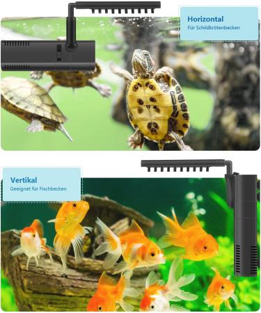 Everfarel Aquarium Corner Filter - Internal Filter Pump with Spray Rod for 300L/450L Fish Tanks (450L/H 6W) - Buy Online on GoSupps.com