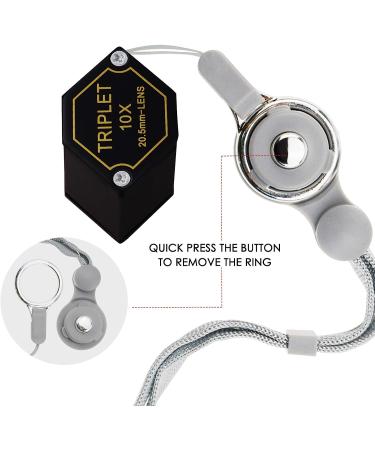 10x Magnifier Jewelry Loupe with Triplet Lens | Optical Glass Gem Magnifying Tool for Jeweler, Stamp, Coin Numismatic | Achromatic Black Hexagonal Design Kit Set - Buy Online on GoSupps.com
