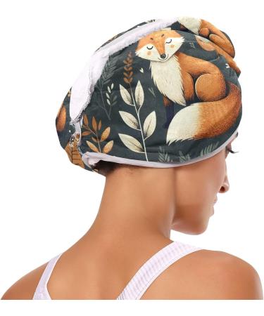 Buy Fox and Leaves Hair Towel 2 Pack - Super Absorbent Quick Dry Hair Turbans for Women & Girls - International Shipping Available - Buy Online on GoSupps.com
