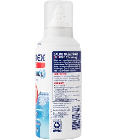 Mucinex Sinus Clear & Cool Saline Nasal Spray & Sinus Rinse with Aloe & Menthol Drug-Free Non-Drowsy Nasal Irrigation with 2-in-1 Jet + Mist Spray Nozzle for Cold & Allergy Season 4.5 oz 4.5 Ounce (Pack of 1) - Buy Online on GoSupps.com