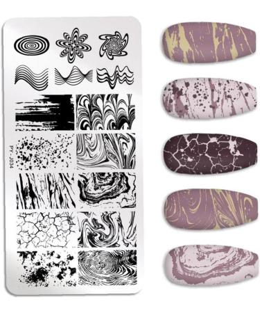Marble Pattern Nail Art Stamping Plates - Stainless Steel Geometric Manicure Templates for Stunning Nail Designs - Buy Online on GoSupps.com