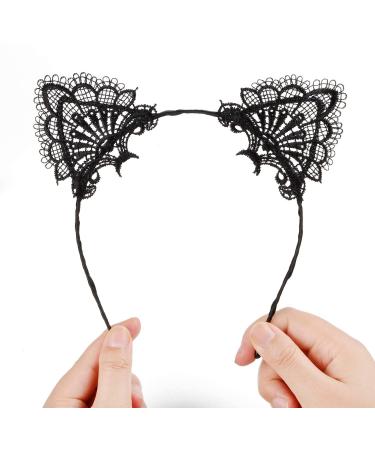 Cat Ears Headbands Rhinestone Cat Ear Tiaras for Women (BLACK) - Buy Online on GoSupps.com