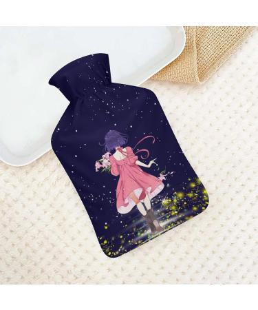 Dreamy Girl Hot Water Bottle with Plush Cover | Hand Warmer for Adults & Kids - 26.5x15.3cm - Buy Online on GoSupps.com