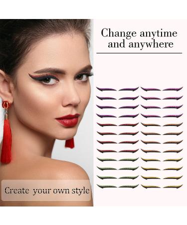 24 Pairs Glitter Eyeliner and Eyelash Stickers - Reusable Makeup Tool for Instant Eye Makeup | Waterproof & Self-Adhesive - Buy Online on GoSupps.com