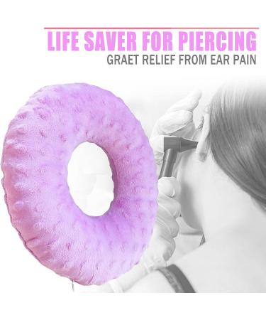 Ear Hole Piercing Pillow for Pain Relief - CNH Pressure Sore Protector with Lavender Minky Dot Fabric - Ideal for Side Sleepers, Tinnitus Support - Buy Online on GoSupps.com