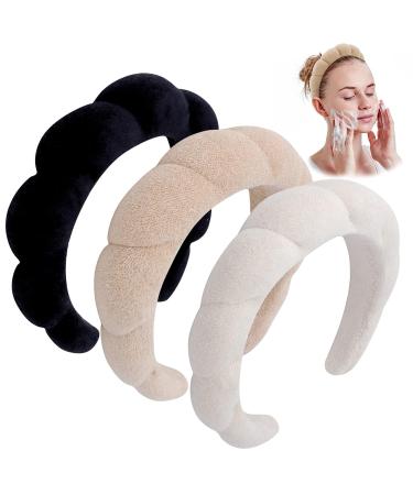 WHAVEL 3 Pack Spa Headbands for Women - Khaki Brown Black | Makeup & Skincare Accessories - Buy Online on GoSupps.com