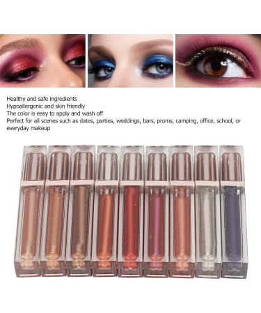 Natudeco 9Pcs 9 Colors Liquid Glitter Eyeshadow Set Lasting Waterproof Prevent Fading Liquid Eye Shadow for Dates Weddings Bars Party Masquerade - Buy Online on GoSupps.com