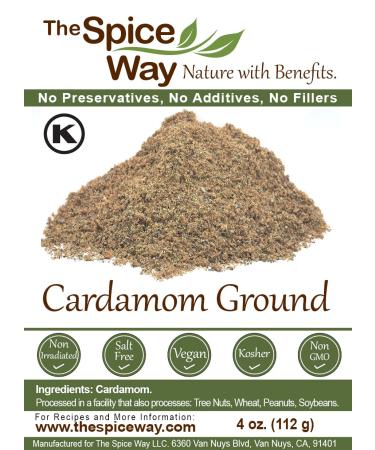 Spice Way Cardamom Ground - 4 oz | Green Decorticated Cardamom - Kosher - Buy Online on GoSupps.com