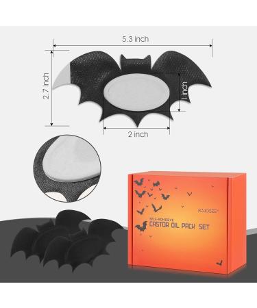 30Pcs Castor Oil Pack for Belly Button Set Black Bat Shape Self-Adhesive Patches with 4oz Organic in Glass Bottle Breathable Cotton Pads for Wellness 4 fl.oz with 30pcs patches - Buy Online on GoSupps.com