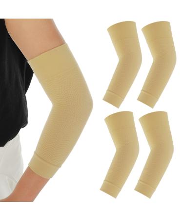 ASTER 2 Pair Compression Arm Sleeves Sun Arm Sleeves for Men Work Volleyball Sleeves to Cover Arms for Lymphedema Varicose Veins Swelling Arm Injury Sports Skin Color