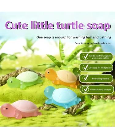 Turtle Shape 4-Pack Soap Bars - Natural Gentle Bath Gel | Gentle Moisturizing Formula Fun Bath Soap for Girls Handmade Skincare Gift - Buy Online on GoSupps.com