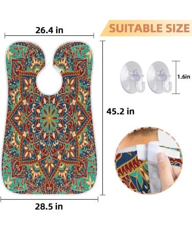 Buy Beard Bib Apron for Men - Non-Stick Waterproof Hair Catcher & Grooming Cloth | Abstract Mandala Pattern - International Shipping Available - Buy Online on GoSupps.com