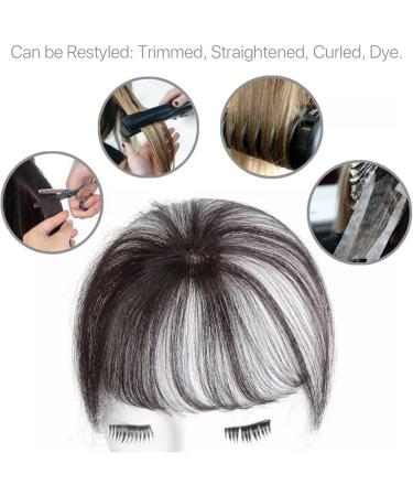 VANANA 3D Seamless Air Bangs Women Clip on Thin Hair Bangs Synthetic Invisible Hair Extension Straight Front Fringe for Daily Look (Dark Brown) - Buy Online on GoSupps.com