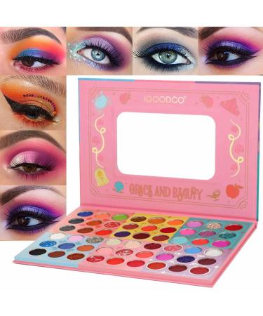 Eye Shadow Palette Makeup | 54 Colors Matte Shimmer Eye Shadow | Waterproof High Pigmented Blendable Colorful Eyeshadow Palette for Holiday Cosmetics
