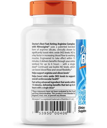 Doctor's Best Fast Acting Arginine Complex with Nitrosigine 750mg - 60 Tablets for Enhanced Performance - Buy Online on GoSupps.com