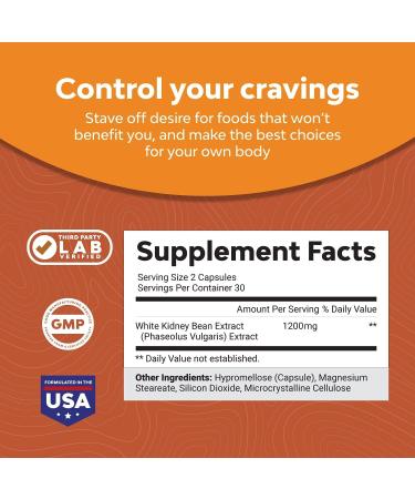 White Kidney Bean Energy Booster Capsules - Natural AMPK Activator & Antioxidant Supplement for Men and Women - Buy Online on GoSupps.com