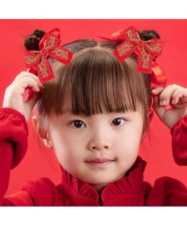 Beaupretty 3 Pairs Bow Hairpin Girl Hair Bow Red Hair Bow Girl Hair Accessories Red Bow Hair Clip Chinese Hair Barrettes Hair Claw Clips Bow Hair Clips Decorate Christmas Baby Girl Fabric - Buy Online on GoSupps.com