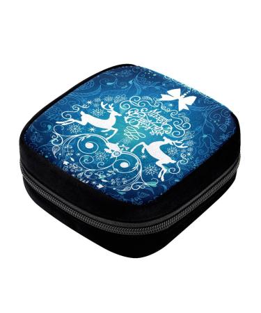 GIAPB Period Bag Sanitary Napkin Storage Bag Pad Holder for Period Makeup Pouch Christmas Deer Pattern Color2683