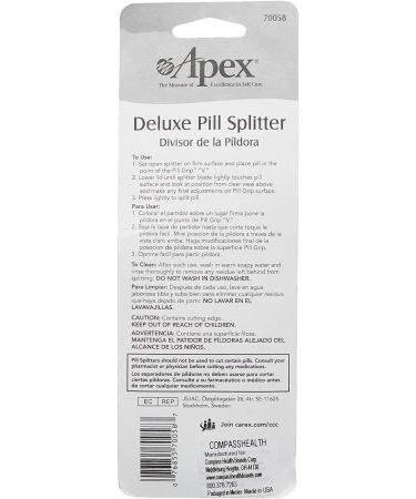 Apex Deluxe Pill Splitter with Retracting Blade Guard for Small or Large Pills - Buy Online on GoSupps.com