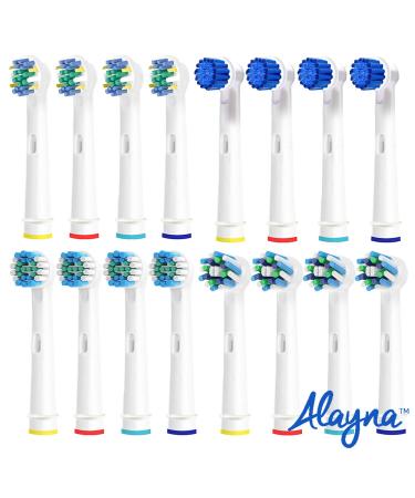 16 Pack Replacement Brush Heads for Electric Toothbrush - Fits Braun Pro 1000 Vitality - Assorted Cross, Floss, Precision, Sensitive - Buy Online on GoSupps.com