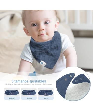 Lulu Moon Bib Baby Triangular Scarf Set - 6 Muslin Baby Scarves for Boys & Girls (River Design) - International Shipping Available - Buy Online on GoSupps.com