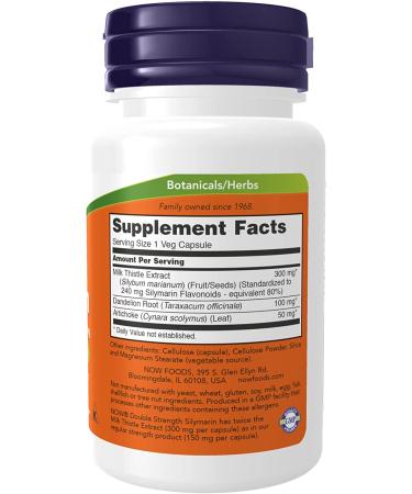 Now Foods Double Strength Silymarin 300mg - 50 Vegan Capsules for Liver Support - Buy Online on GoSupps.com