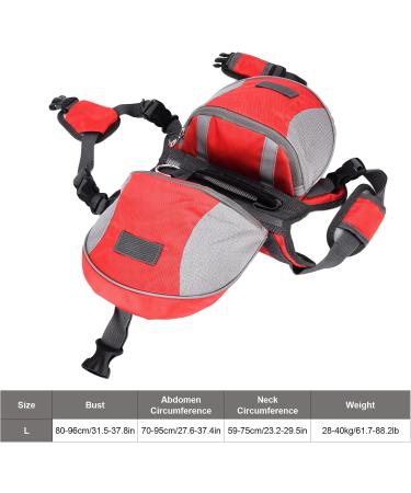 Dog Saddle Bag - Breathable Waterproof Backpack with Reflective Strip for Small Medium & Large Dogs - Durable Nylon - Red (Large) - Buy Online on GoSupps.com