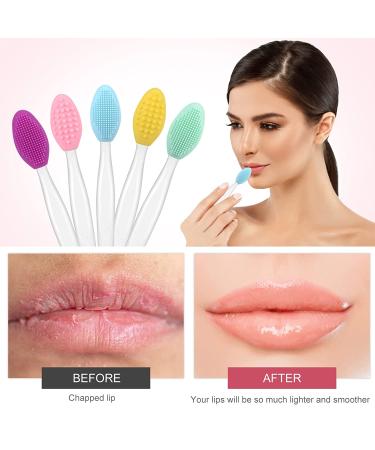 5 Pcs Double-Sided Silicone Lip Scrub Brush Set for Exfoliation - Style 1 - Buy Online on GoSupps.com