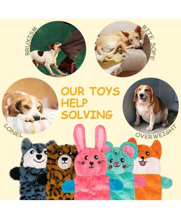 AWOOF No Stuffing Dog Toy 5 Pack Crinkle Squeaky Dogs Teething Chew Toys Set for Small Medium Large Breed Puppies Aggressive Chewers Durable Birthday Interactive Plaything Dogs Doggies Toys Land animals - Buy Online on GoSupps.com
