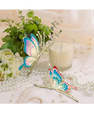 2Pcs Large Non-Slip Metal Butterfly Hair Claw Clips for Women - Strong Hold, Sparkly Design - Cute Hair Accessories and Headwear Gift - Buy Online on GoSupps.com