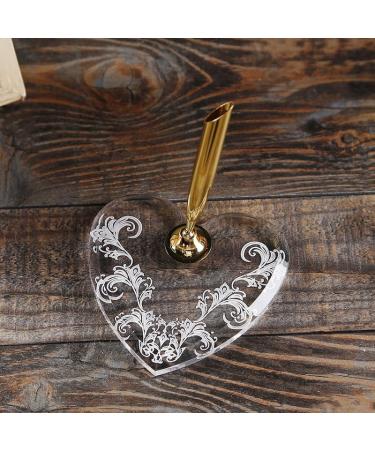 2 Sets Acrylic Heart Pen Holder With Ink Pens Signing Pen Set Guest Book Accessories For Wedding Bridal Engagement Favors Opening Ceremony Graduation Parties Office Transparent Pen Display Stand - Buy Online on GoSupps.com