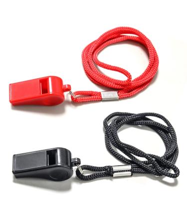 XXINMOH Whistle with Lanyard for Coaches, Referees, Training, Outdoor Camping Accessories,Dog Whistle, Emergency Survival. Red Black
