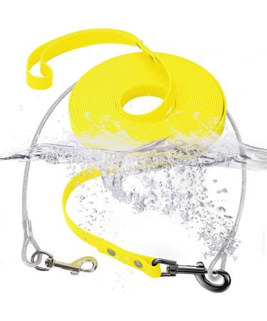 Waterproof Leash for Dogs with Chew Proof Tie-Out Leashes Waterproof Training Leash for Dogs (Yellow 10m) 10m Yellow